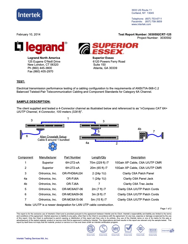 nCompass Cat6AUTP 4 connector 100 meter