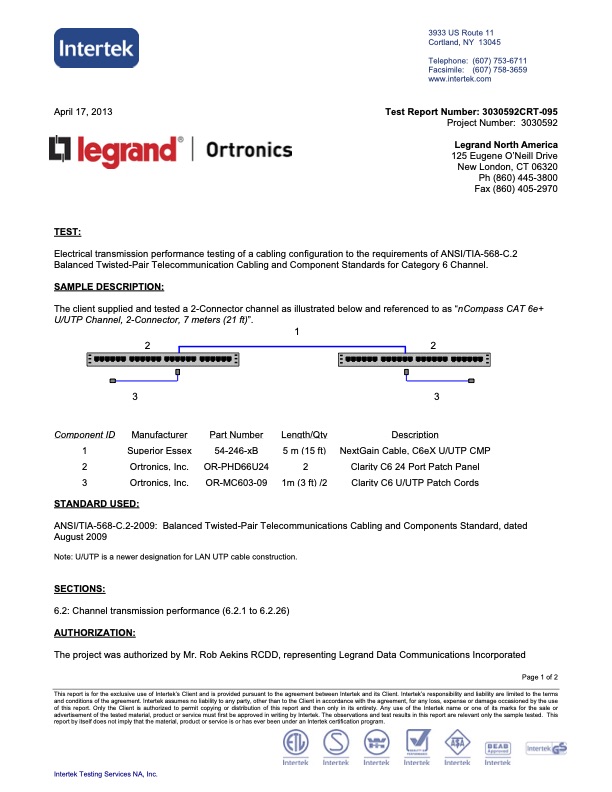 nCompass cat6e UTP 2Conn 7Meter