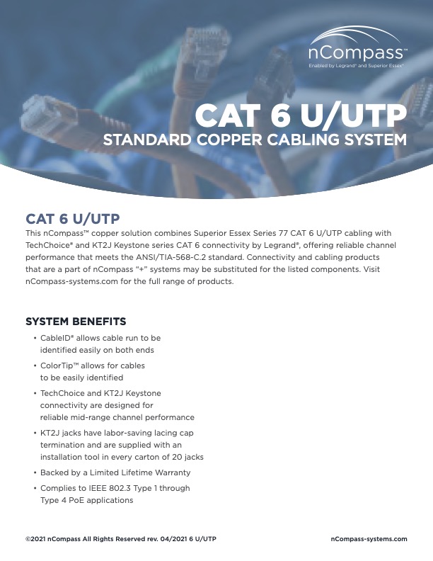 nCompass-CAT6 UTP-datasheet R1