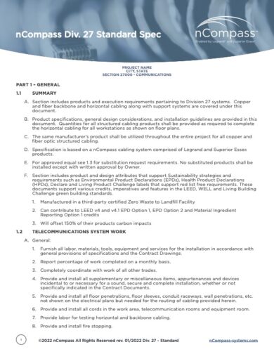 Division-27-Spec-Standard